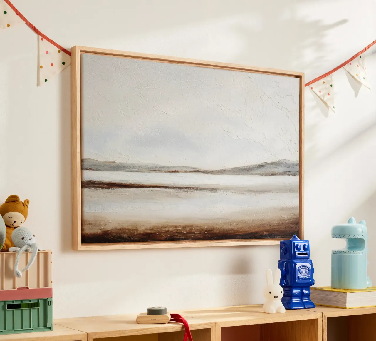 Minimal Aarde Abstract Structuurlandschap canvas van StudioVO