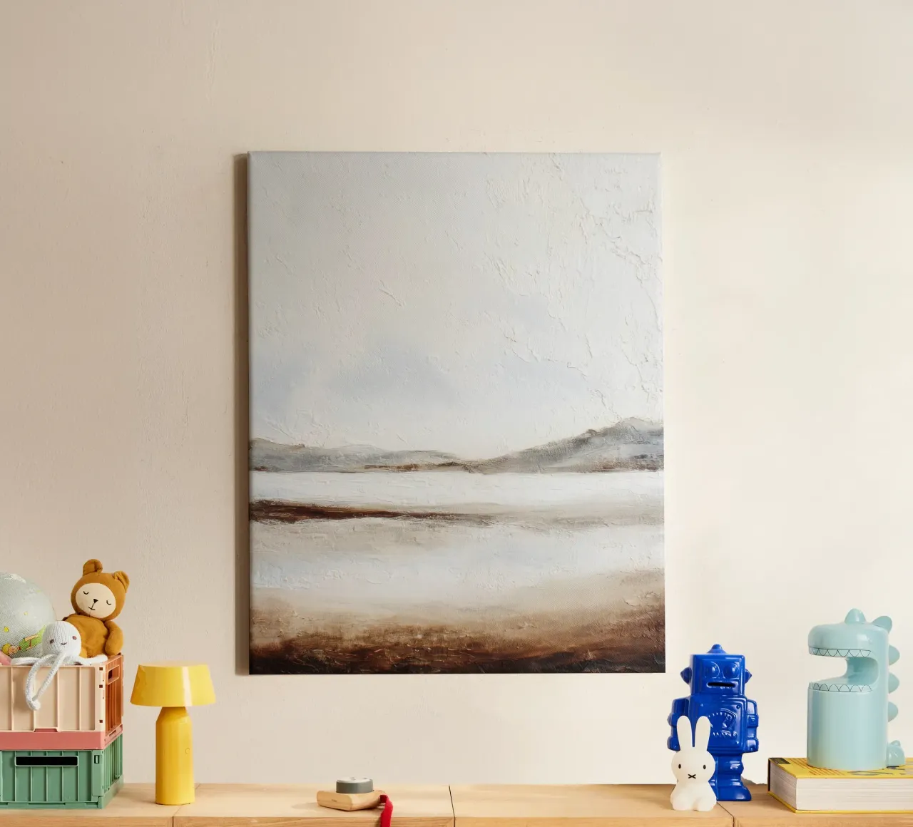 Minimal Aarde Abstract Structuurlandschap canvas van StudioVO