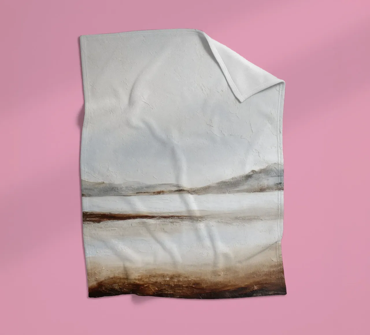 Minimal Aarde Abstract Structuurlandschap fleecedeken van StudioVO