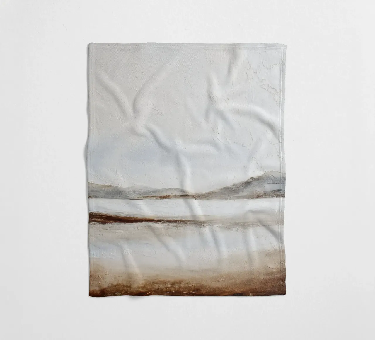 Minimal Aarde Abstract Structuurlandschap fleecedeken van StudioVO