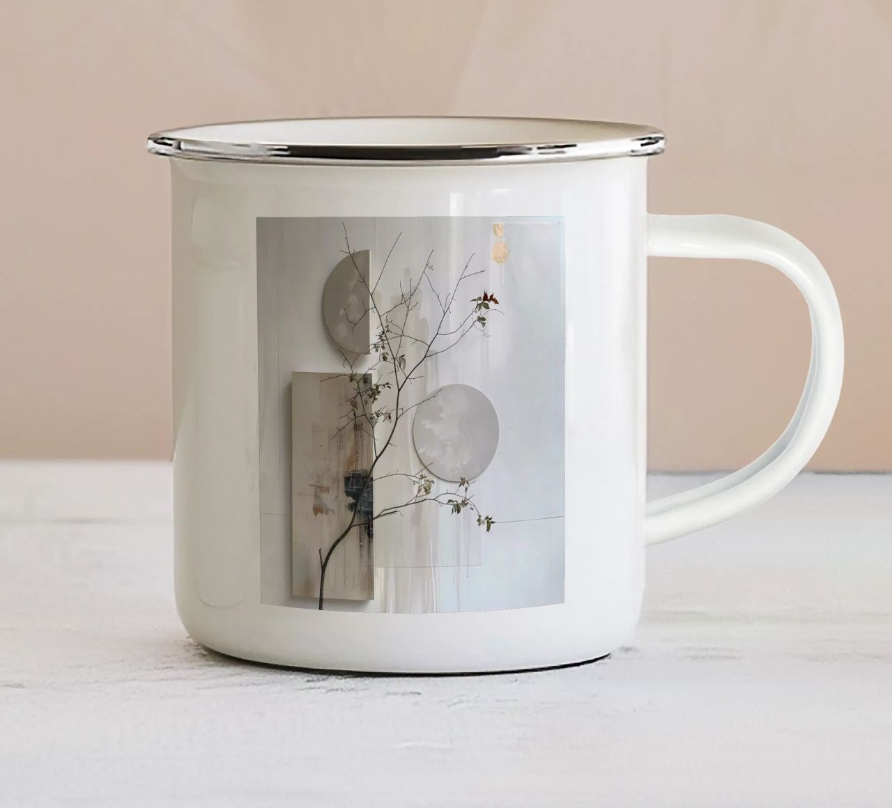 Bianco e design tazza in smalto da LaylaOzHome