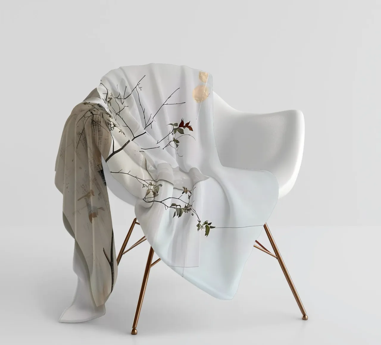 White and Design fleece blanket by LaylaOzHome