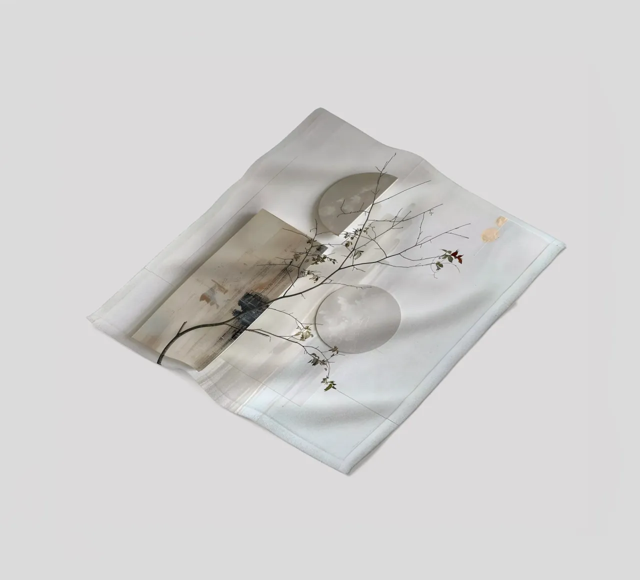 White and Design fleece blanket by LaylaOzHome