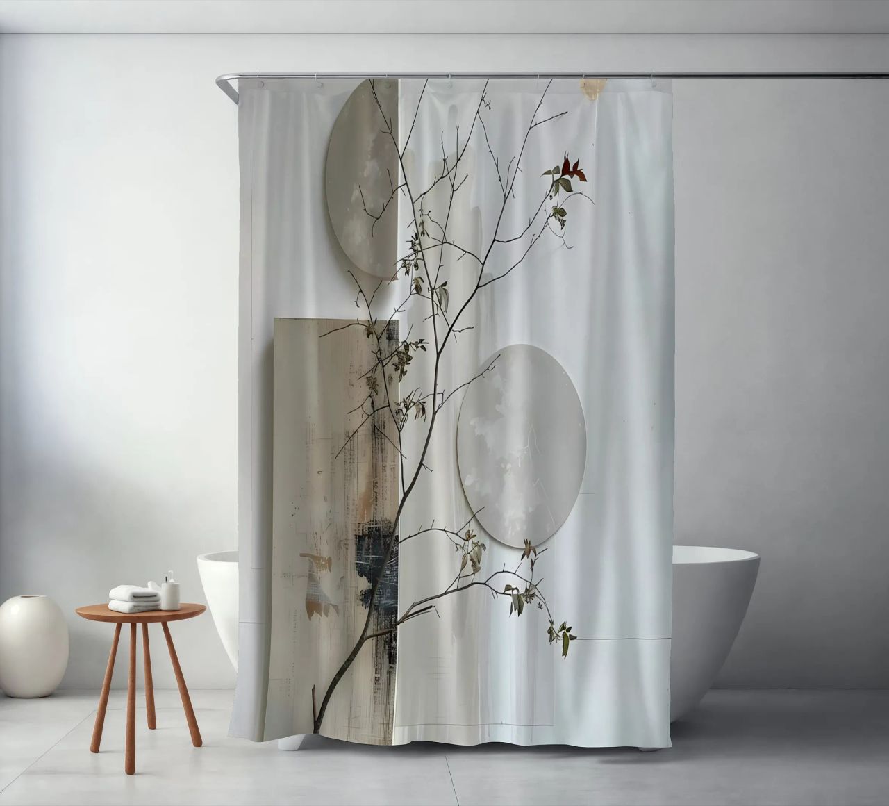 Bianco e design tenda da doccia da LaylaOzHome