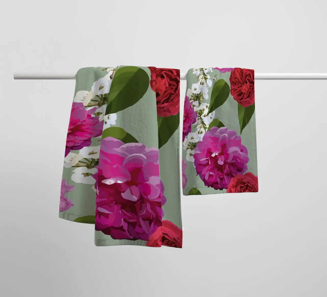 Rosen Hellgrün Handtuch von lauragriesch_art