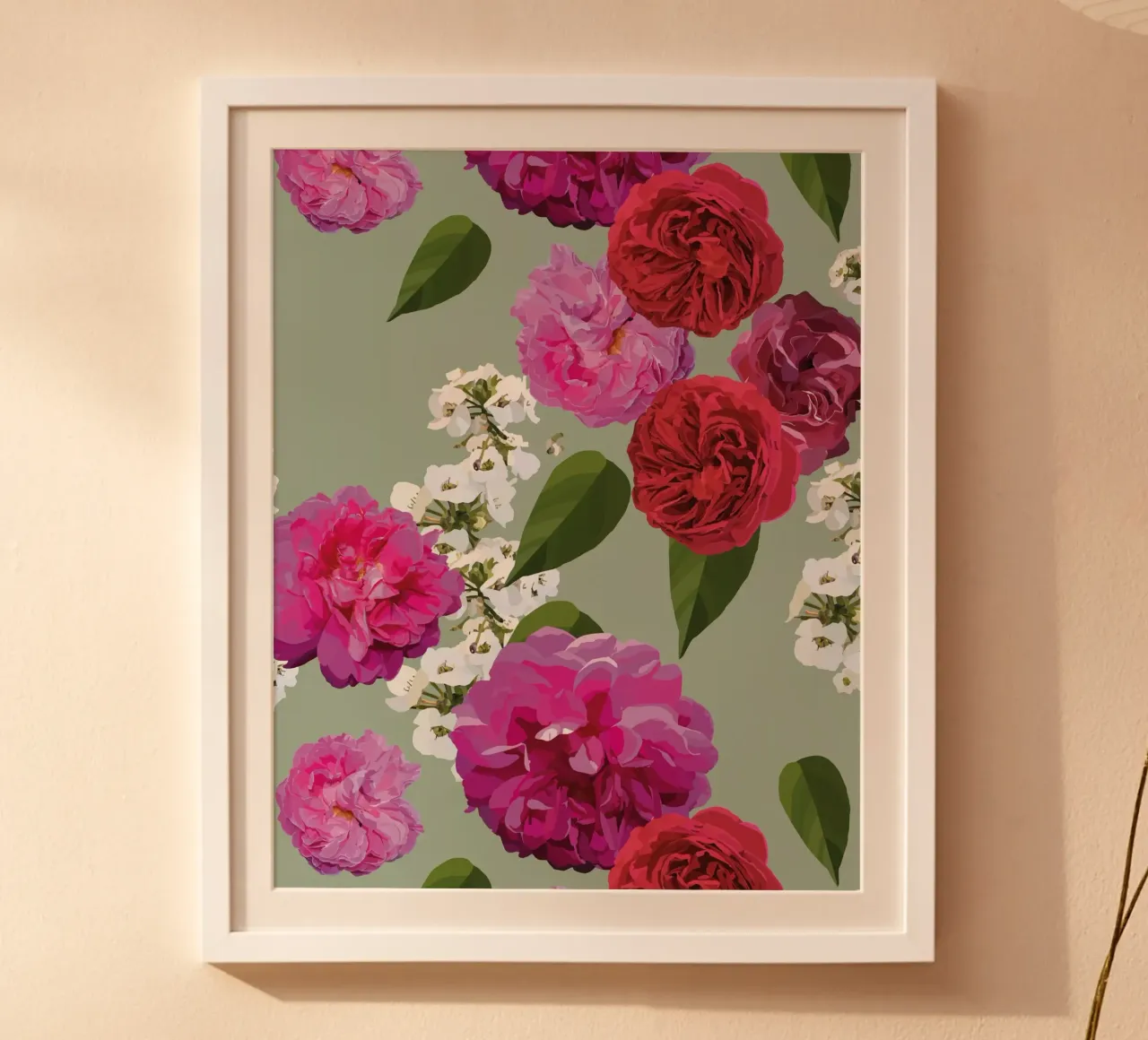 Roses Light Green hahnemühle by lauragriesch_art
