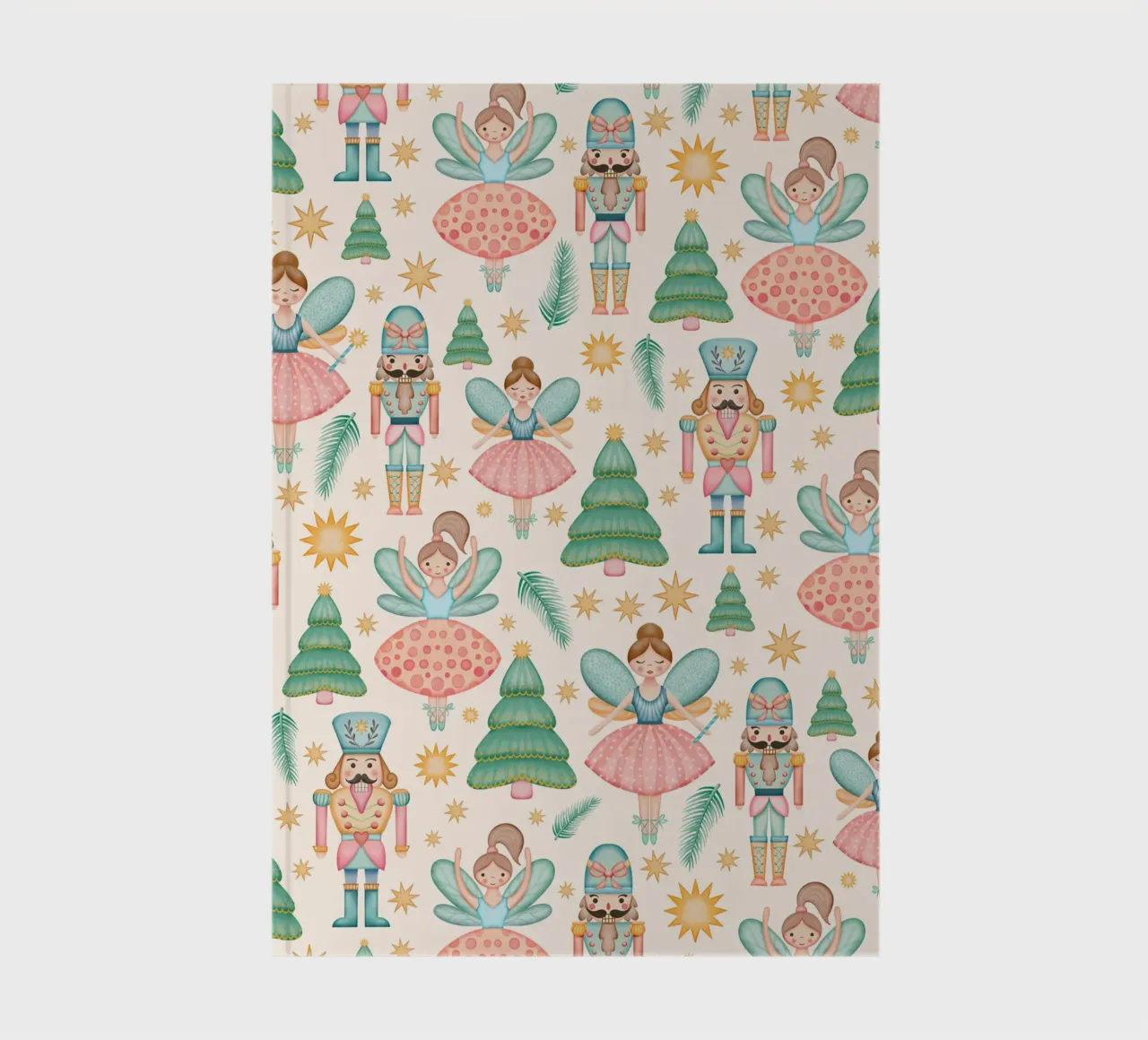 Nutcracker Ballet and Fairies on Cream Background notebook by CoelfenArt
