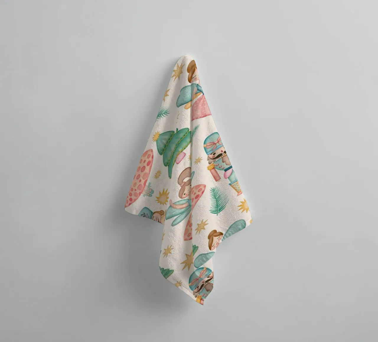 Nutcracker Ballet and Fairies on Cream Background towel by CoelfenArt