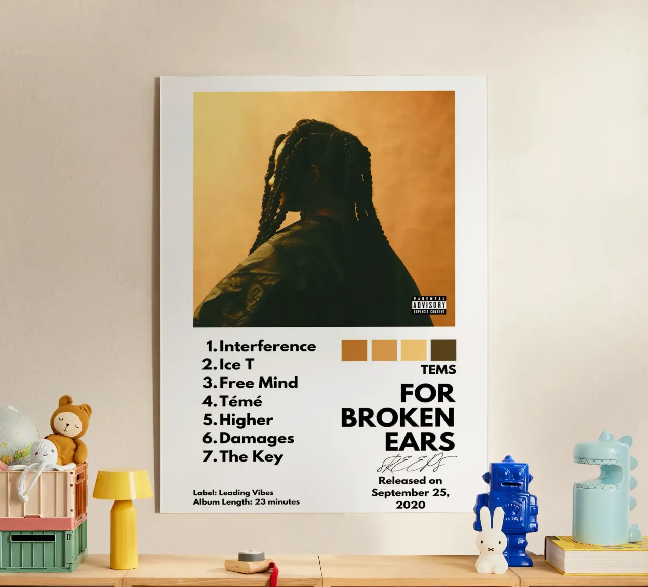 Tems For Broken Ears Tracklists plexiglass da Banda Neira