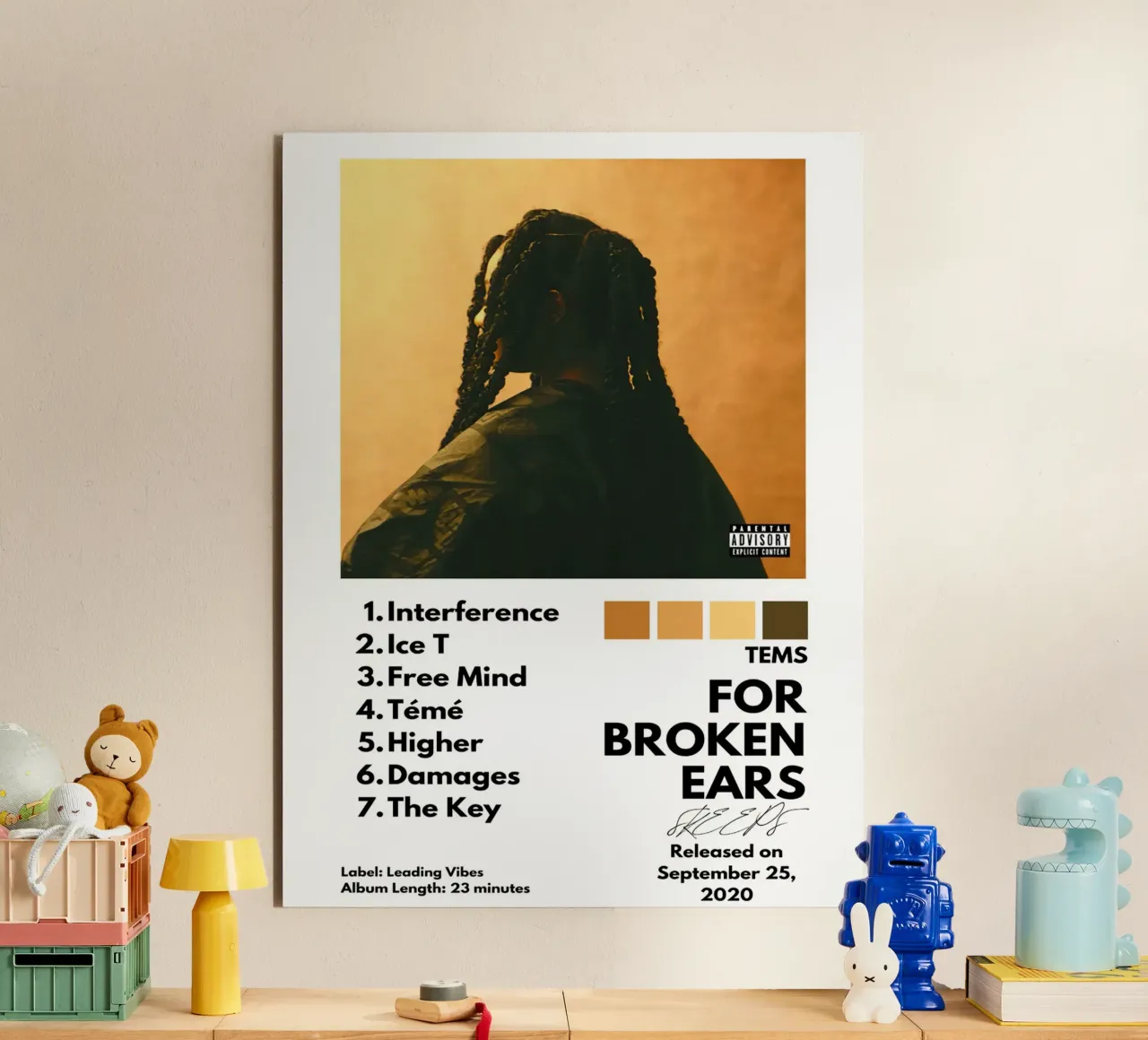 Tems For Broken Ears Tracklists alluminio dibond da Banda Neira