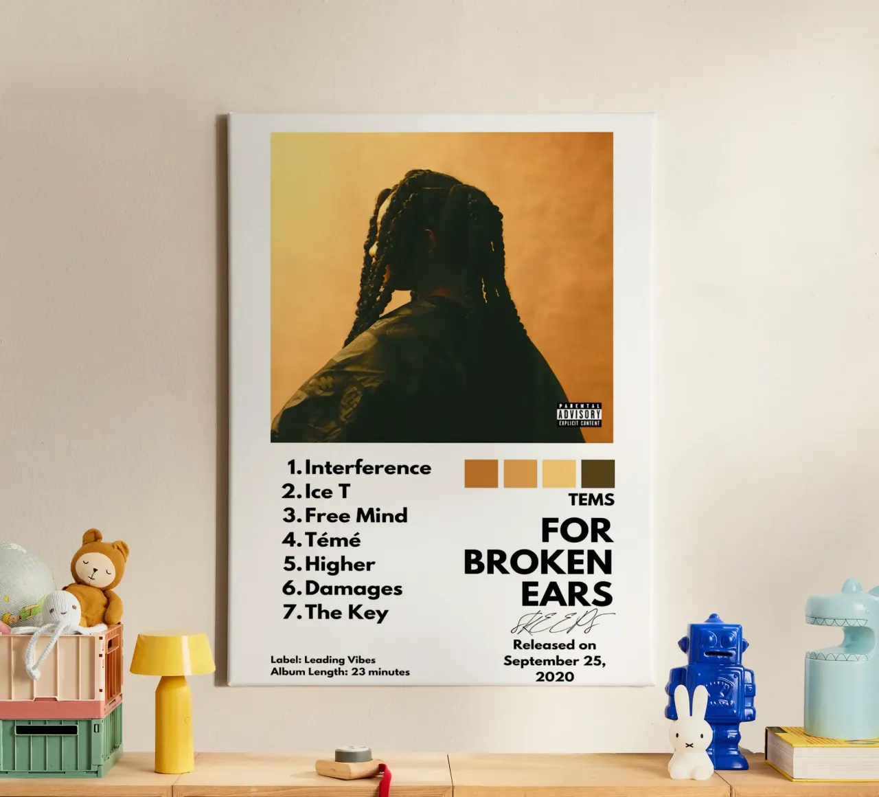Tems For Broken Ears Tracklists canvas by Banda Neira