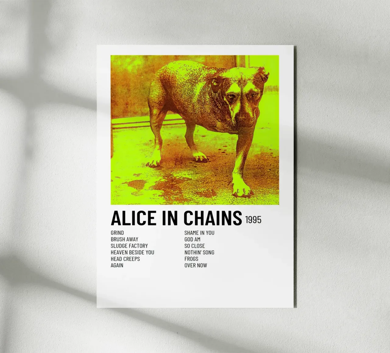 Alice In Chains Tracklists alluminio dibond da Banda Neira