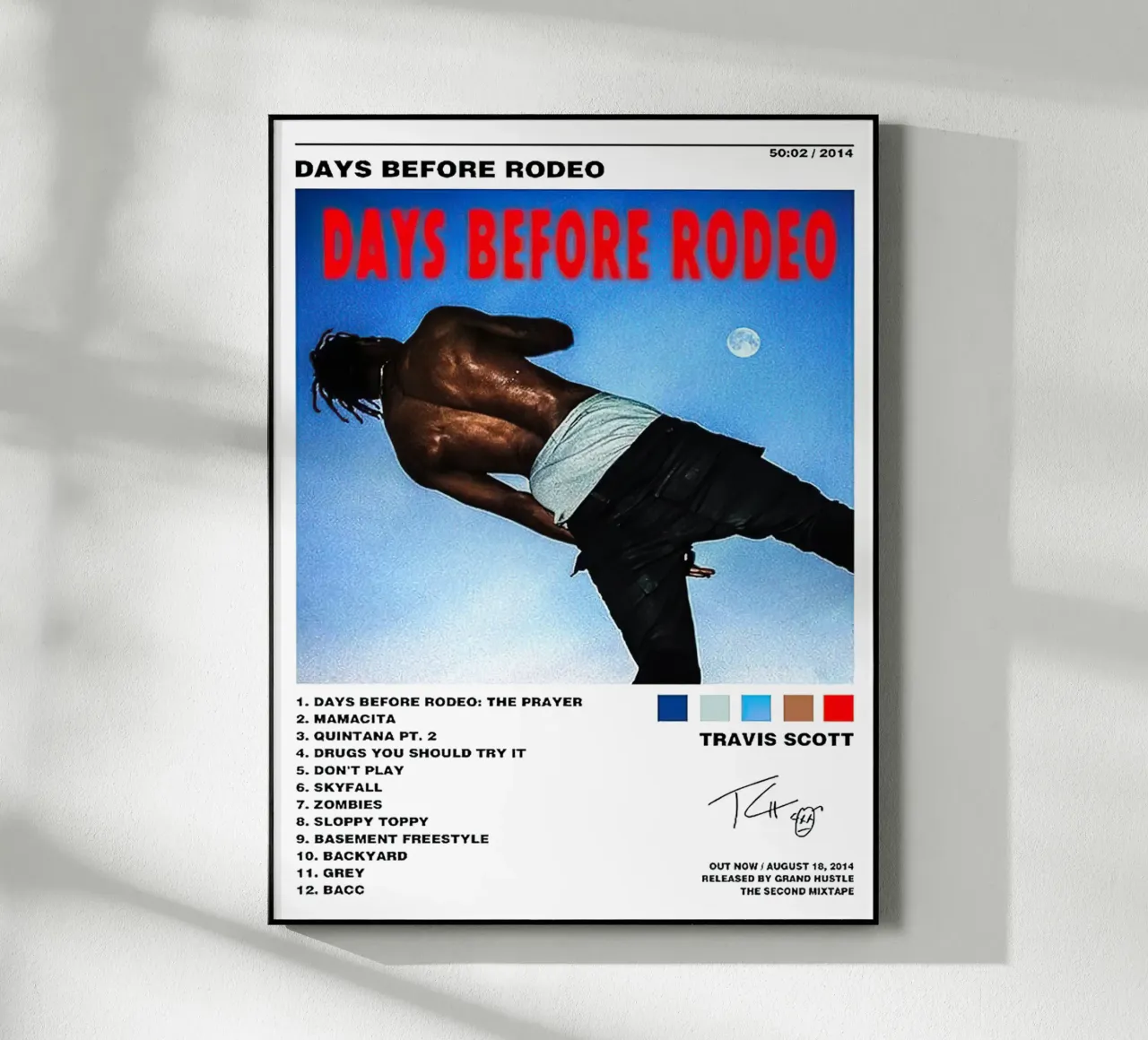 Travis Scott Days Before Rodeo Tracklists plexiglass da Banda Neira