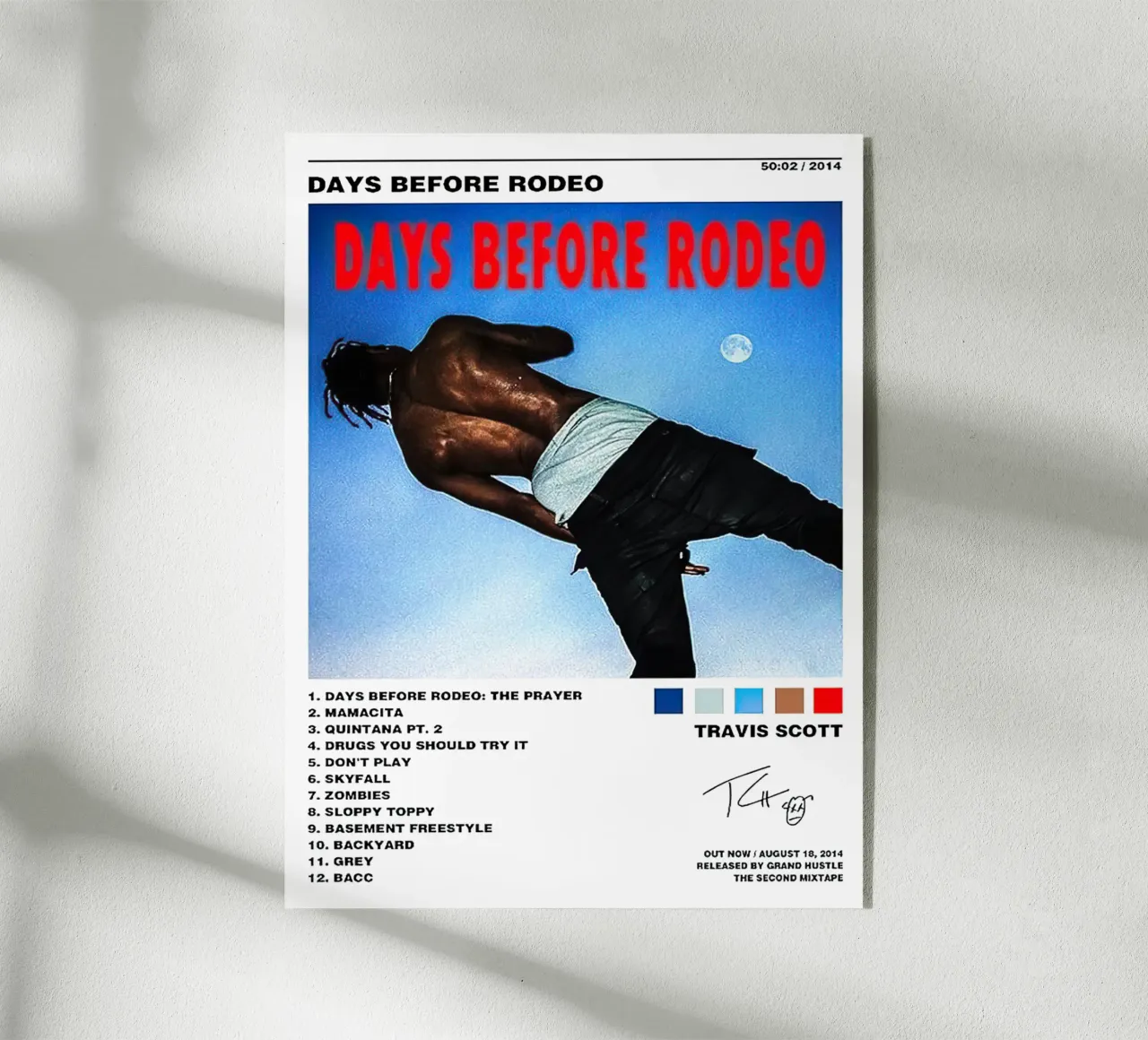 Travis Scott Days Before Rodeo Tracklists plexiglass da Banda Neira