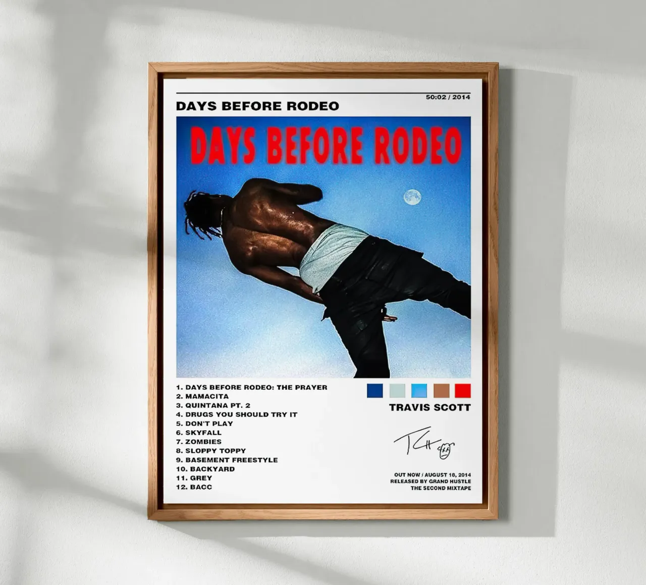 Travis Scott Days Before Rodeo Tracklists alluminio dibond da Banda Neira