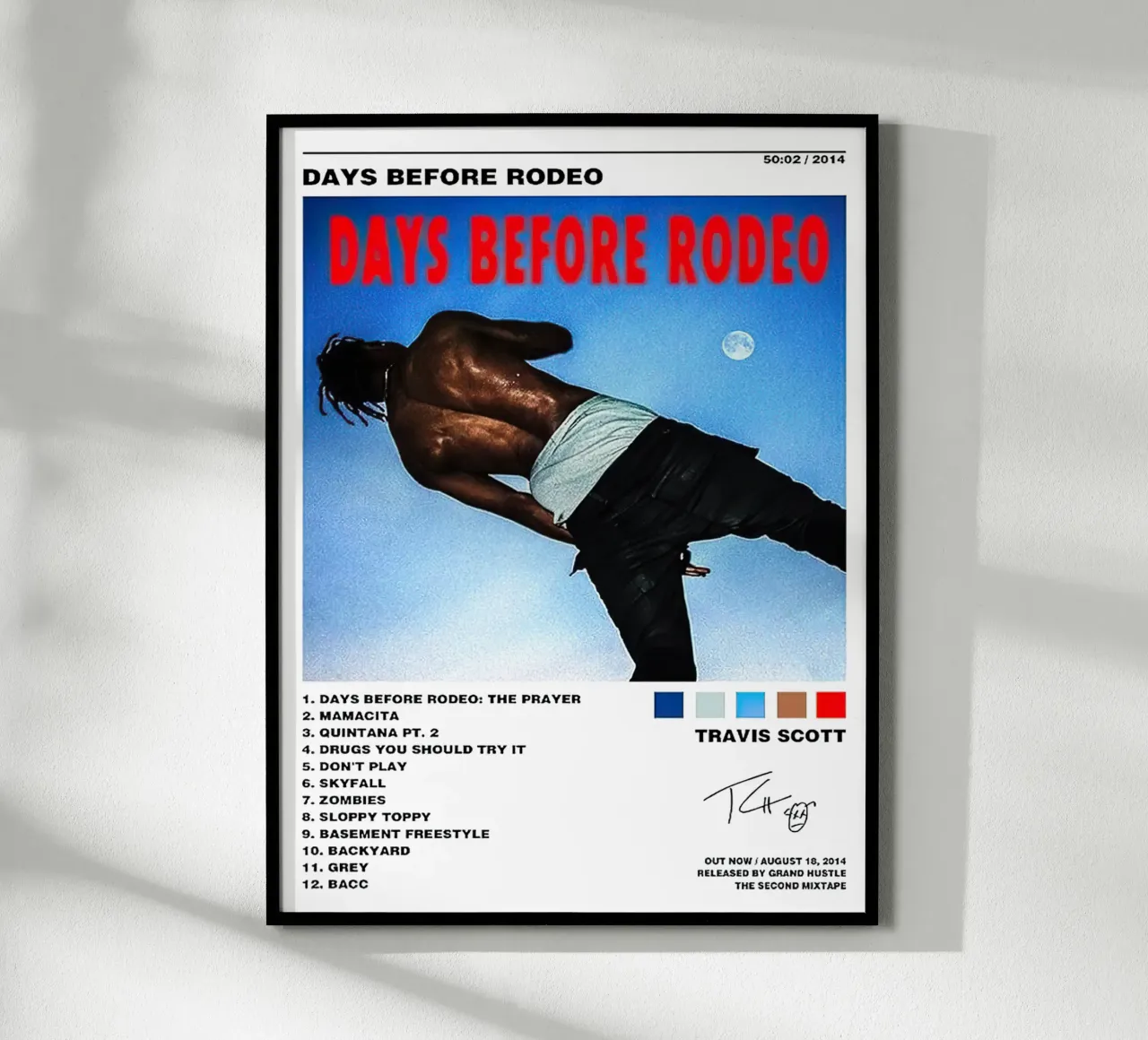 Travis Scott Days Before Rodeo Tracklists carta hahnemühle da Banda Neira