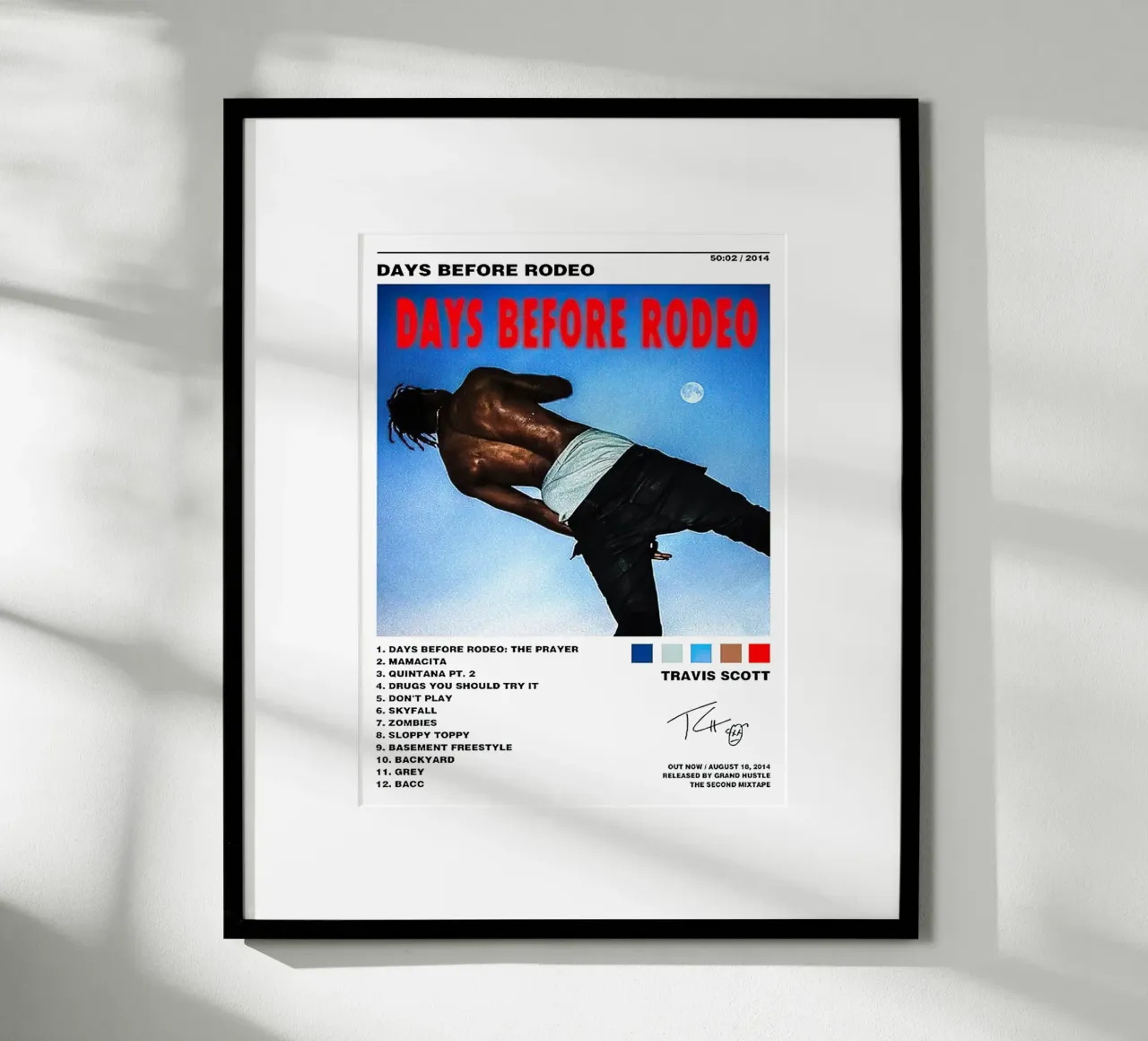 Travis Scott Days Before Rodeo Tracklists carta hahnemühle da Banda Neira