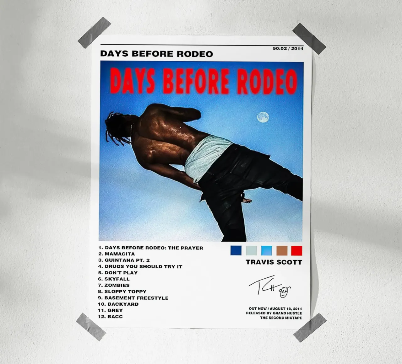 Travis Scott Days Before Rodeo Tracklists carta hahnemühle da Banda Neira