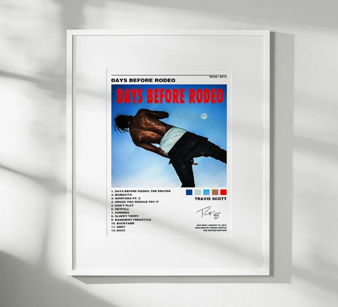 Travis Scott Days Before Rodeo Tracklists carta hahnemühle da Banda Neira