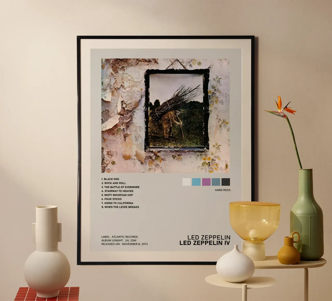 led Zeppelin IV Tracklists carta hahnemühle da Banda Neira
