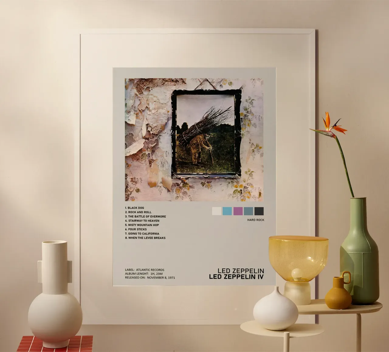 led Zeppelin IV Tracklists carta hahnemühle da Banda Neira