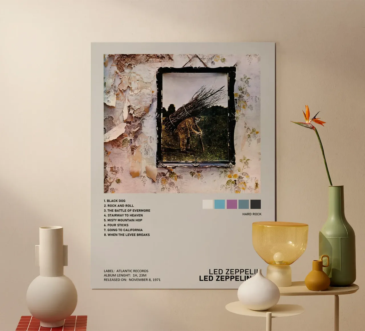 led Zeppelin IV Tracklists carta hahnemühle da Banda Neira