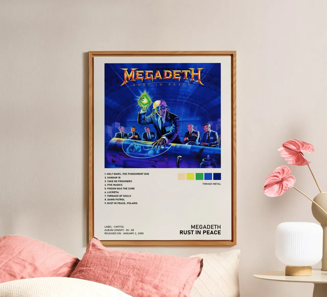 Megadeth Rust In Peace Tracklists alluminio dibond da Banda Neira