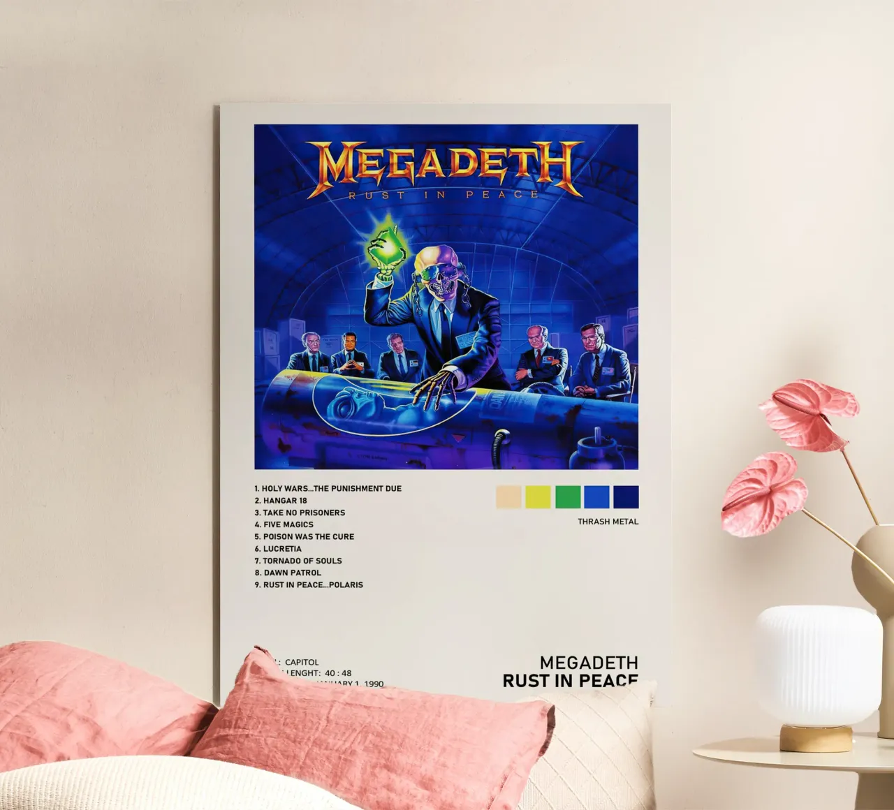 Megadeth Rust In Peace Tracklists alluminio dibond da Banda Neira