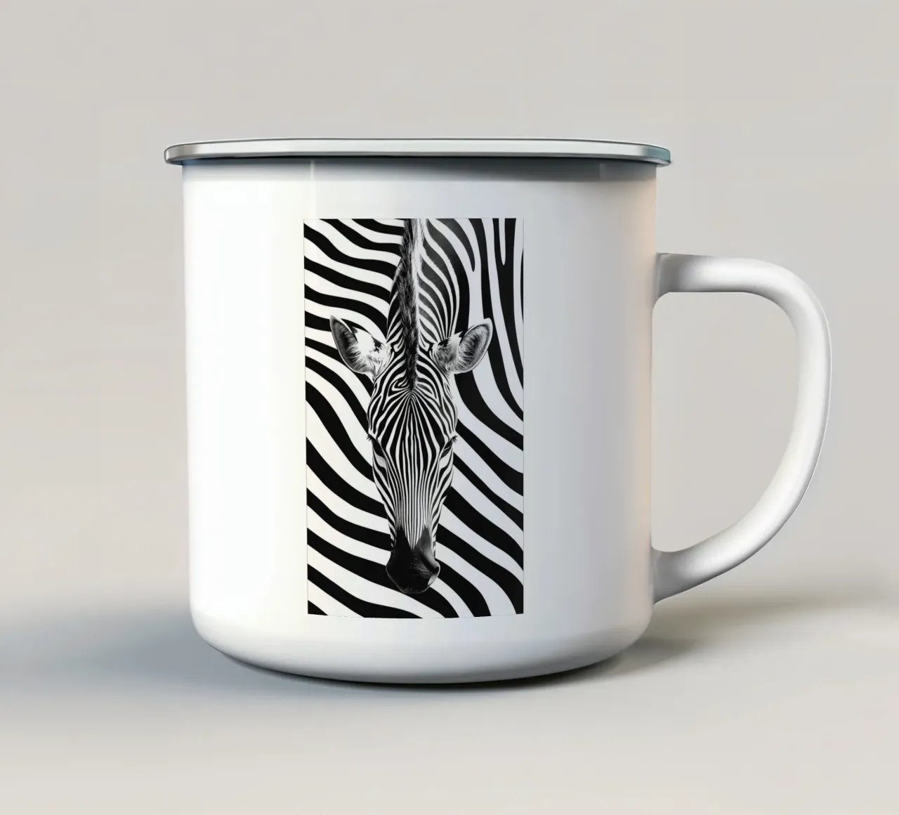 Retrato de cebra taza de esmalte de Autofocus
