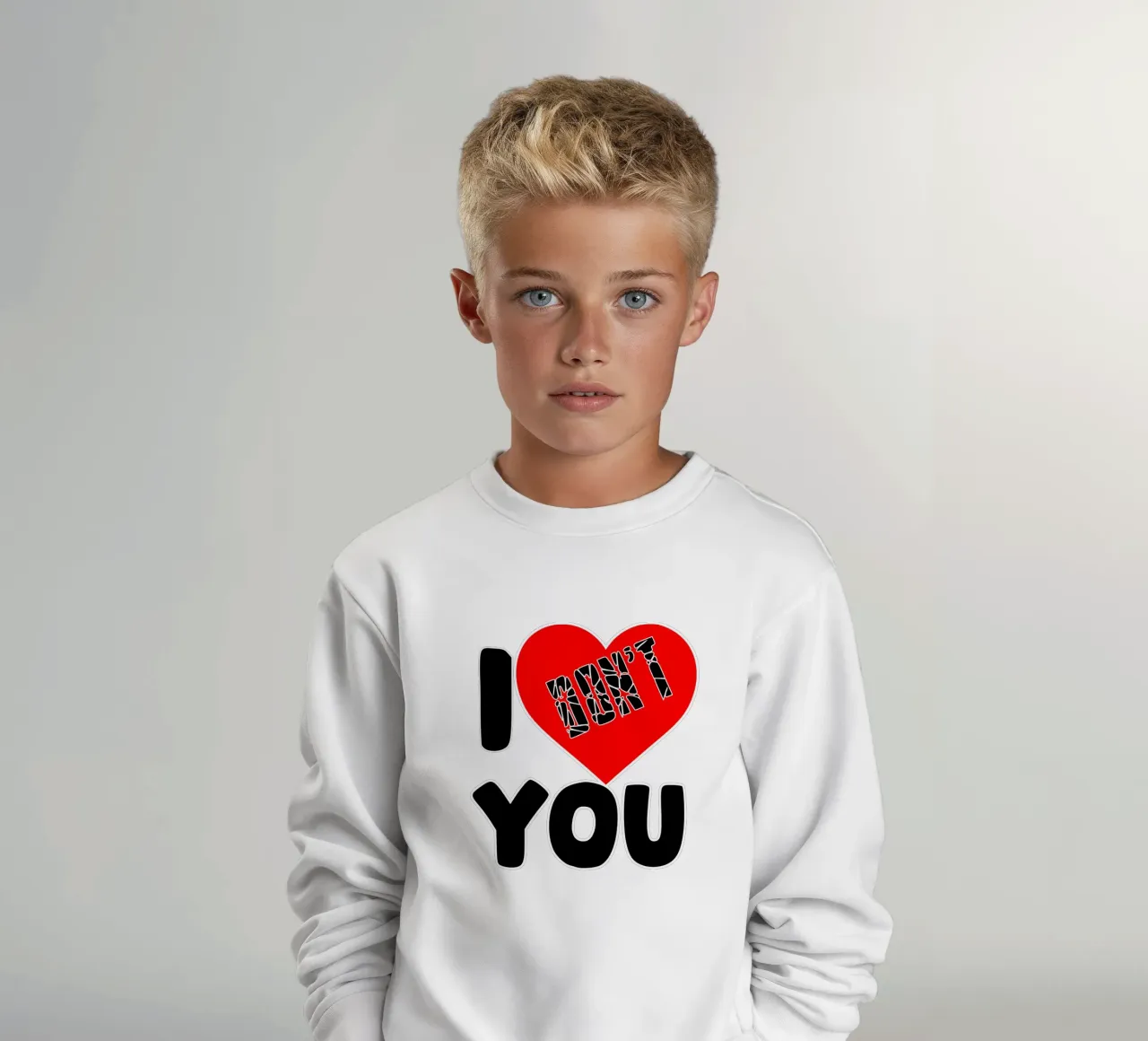 Non ti amo felpa bambino da sillyindustries