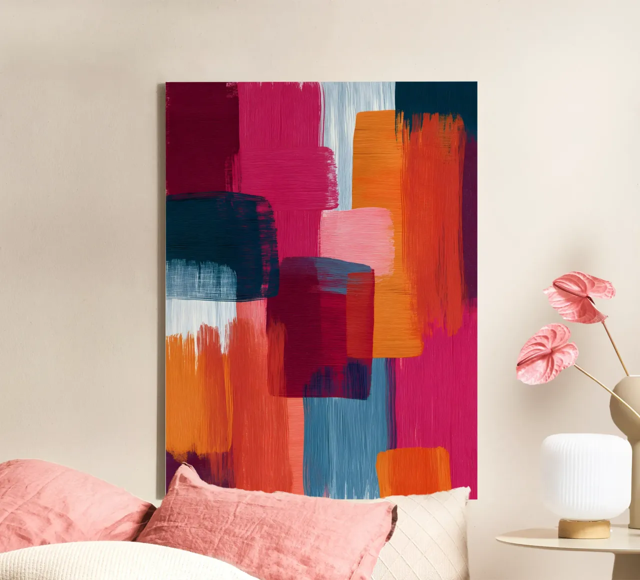 Vibrant Geometry canvas by Abstrakt Atelier