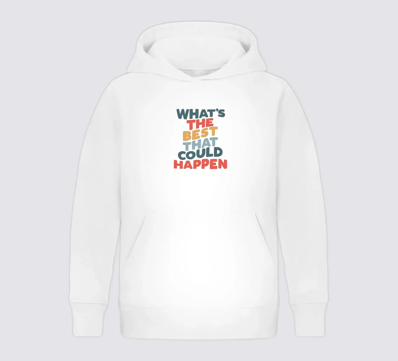 Het beste dat kon gebeuren Typografie Ontwerp kinder hoodie van THE MOTIVATED TYPE