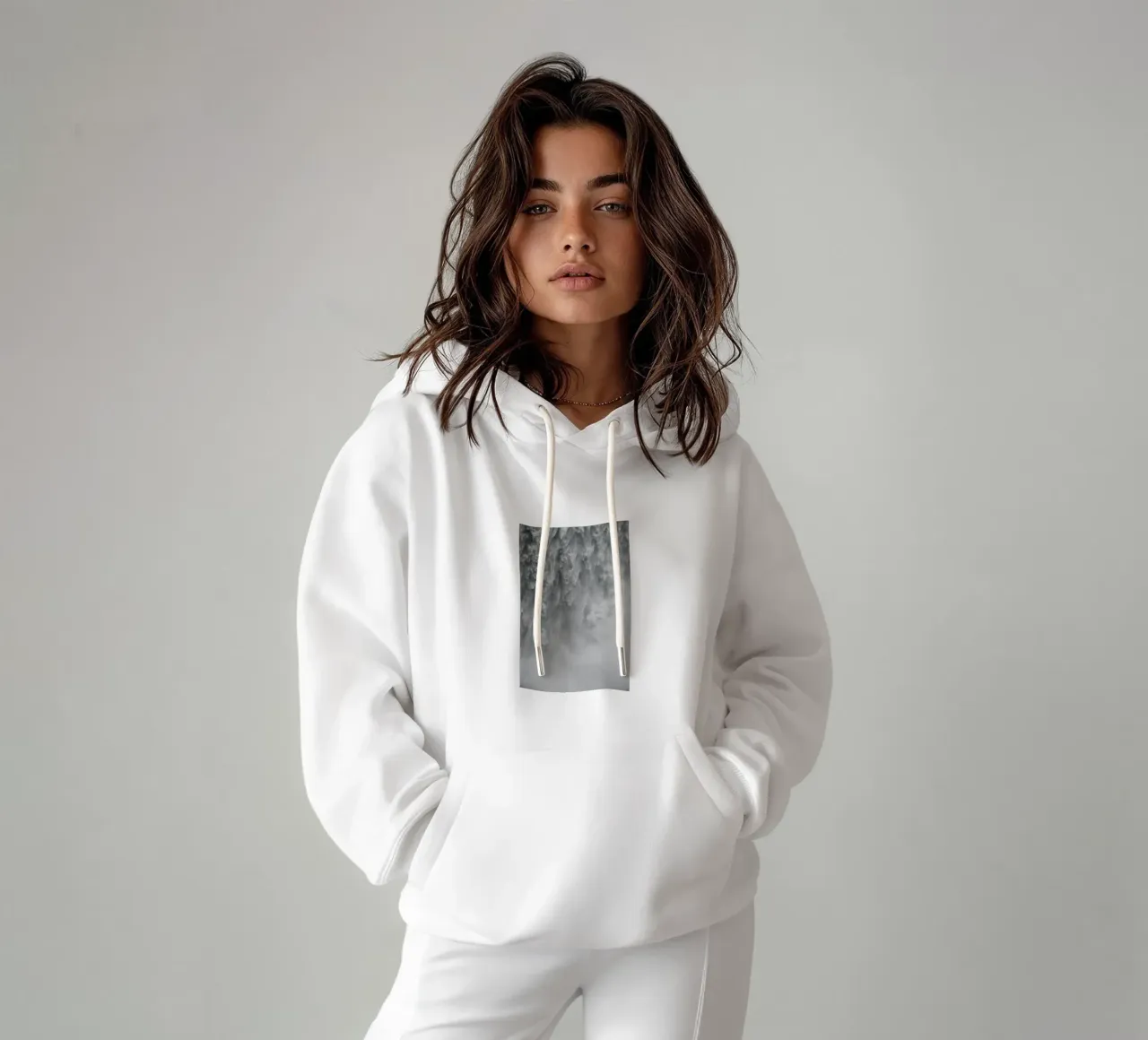 Abstract Waterfall felpa con cappuccio da Fjöllart