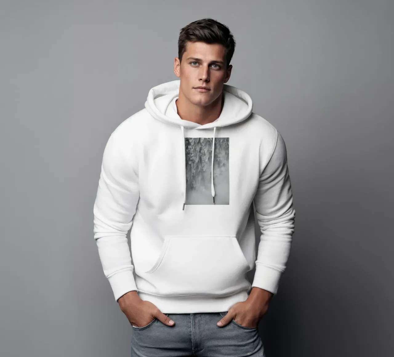 Abstract Waterfall felpa con cappuccio da Fjöllart