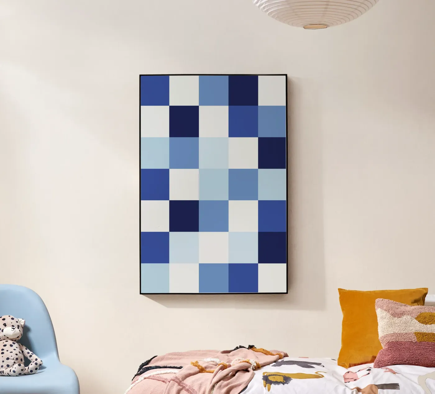 Pixel quadrato blu plexiglass da Studio Fun Boy