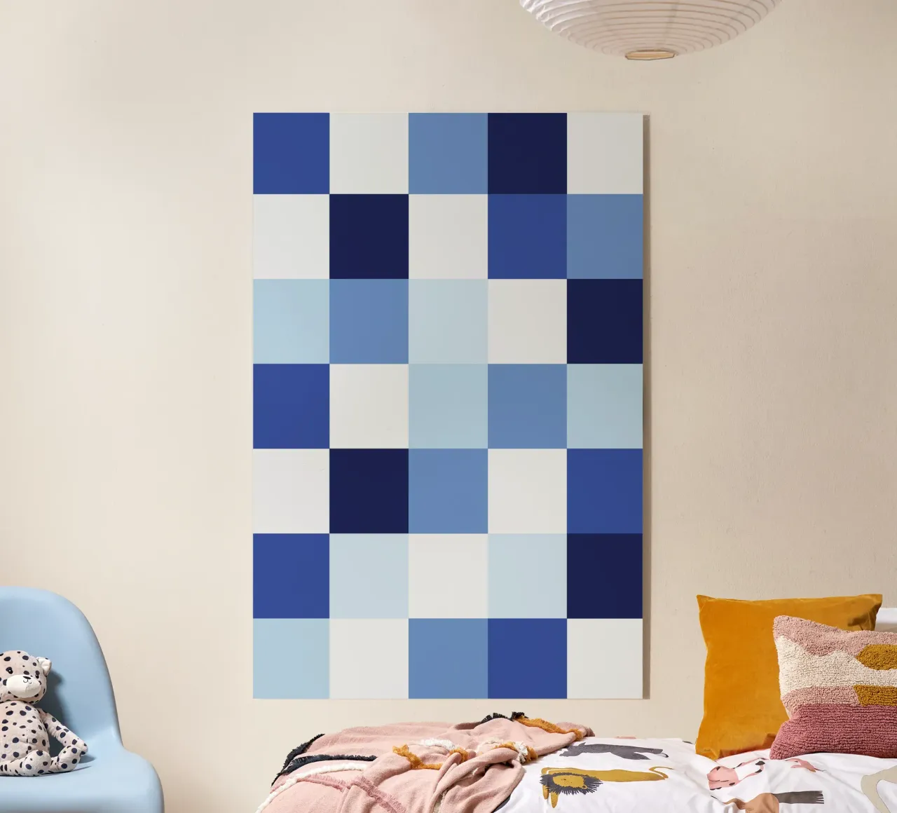 Pixel quadrato blu plexiglass da Studio Fun Boy