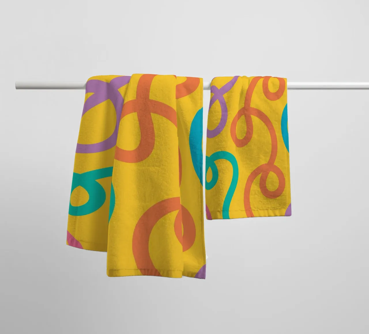 Line Swirl Colorful Scribble towel by Studio Fun Boy