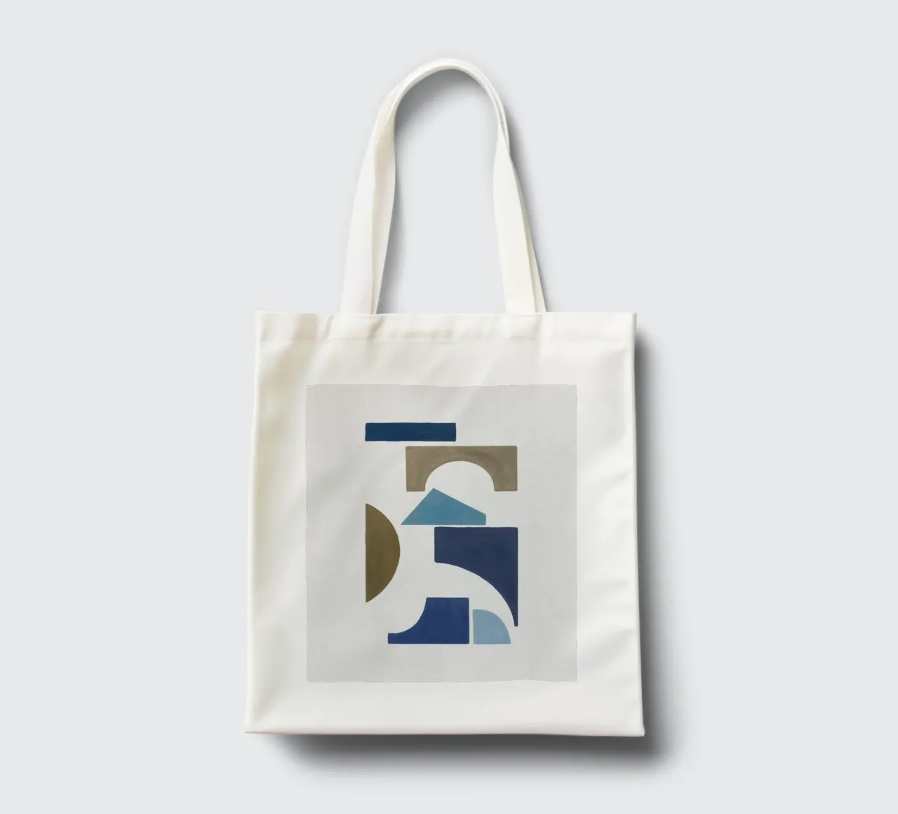 Geometrico blu e marrone I borsa in juta da Orara Studio