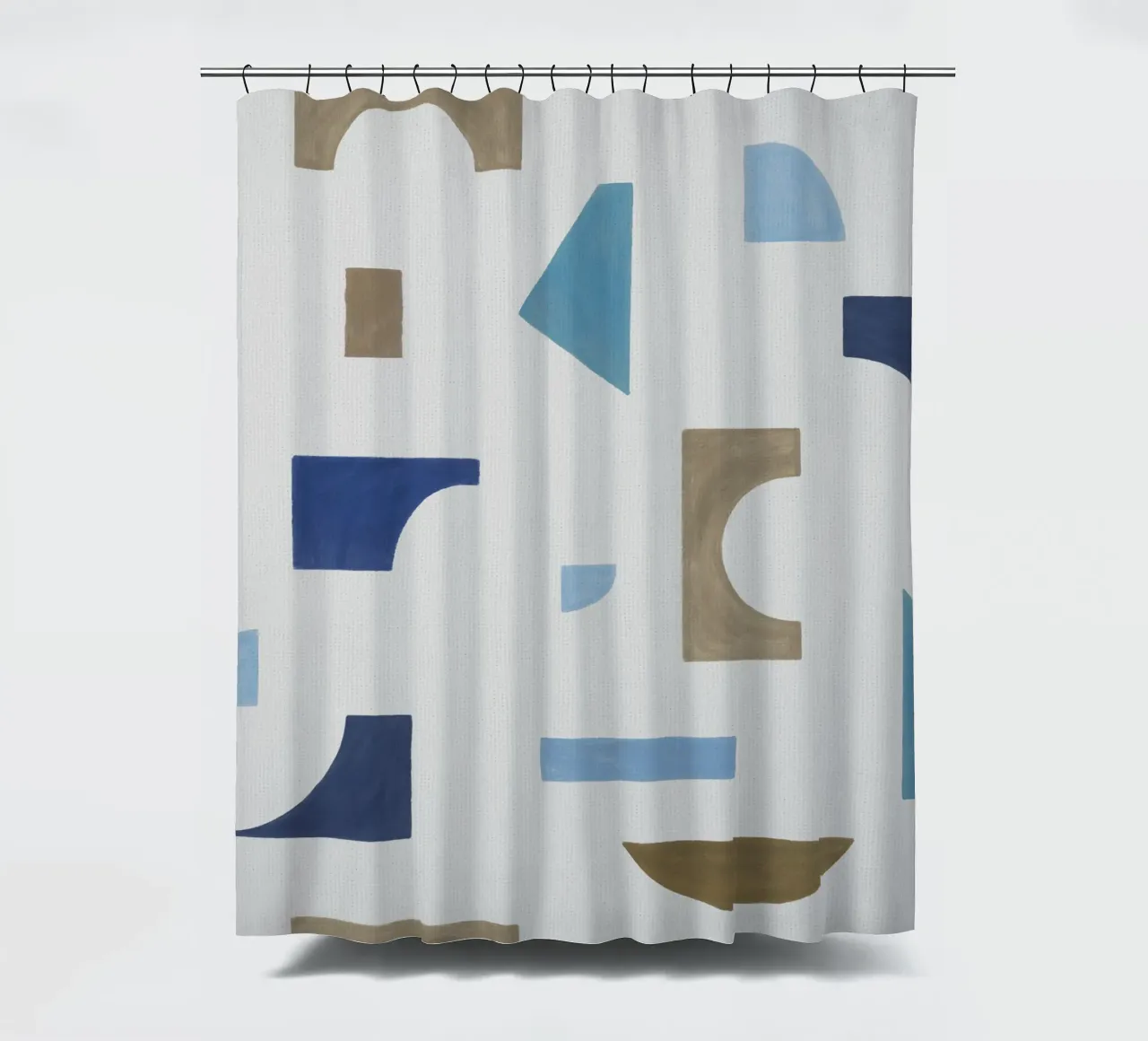 Geometrico blu e marrone I tenda da doccia da Orara Studio