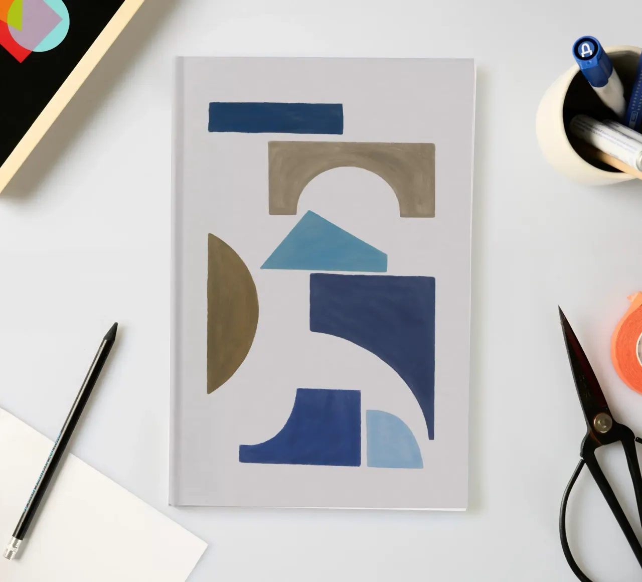 Blue & Brown Geometric I notebook by Orara Studio