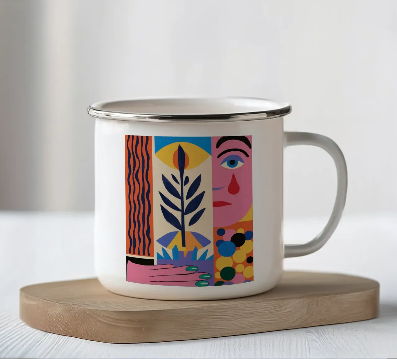 Emozione prismatica frammentata tazza in smalto da Sky Velour