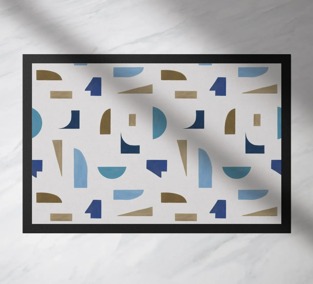 Geometrico blu e marrone II zerbino da Orara Studio