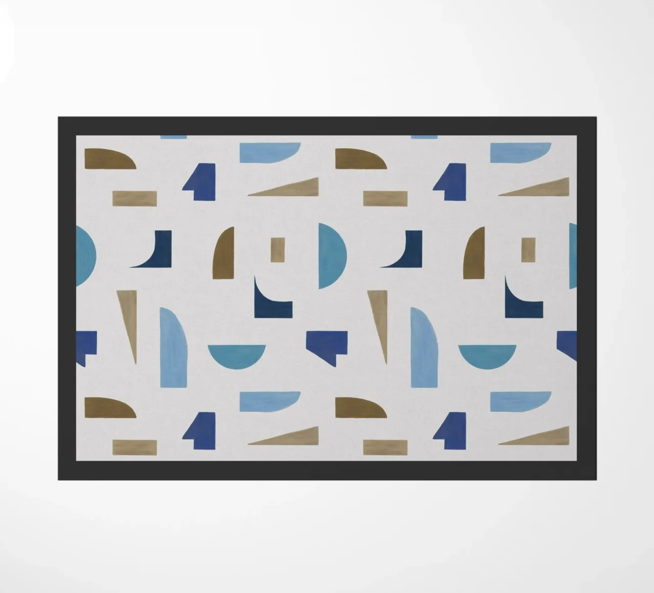 Geometrico blu e marrone II zerbino da Orara Studio