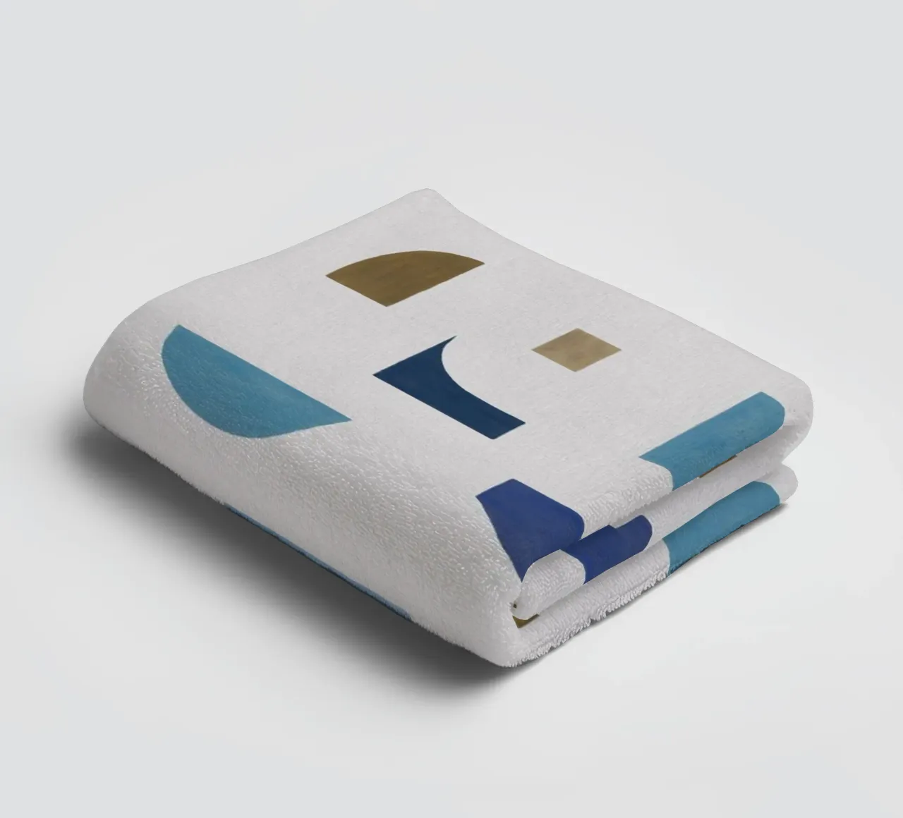 Geometrico blu e marrone II asciugamano da bagno da Orara Studio