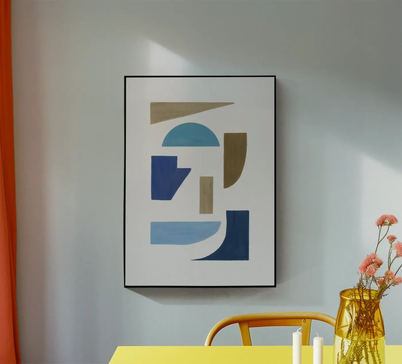 Geometrico blu e marrone II plexiglass da Orara Studio