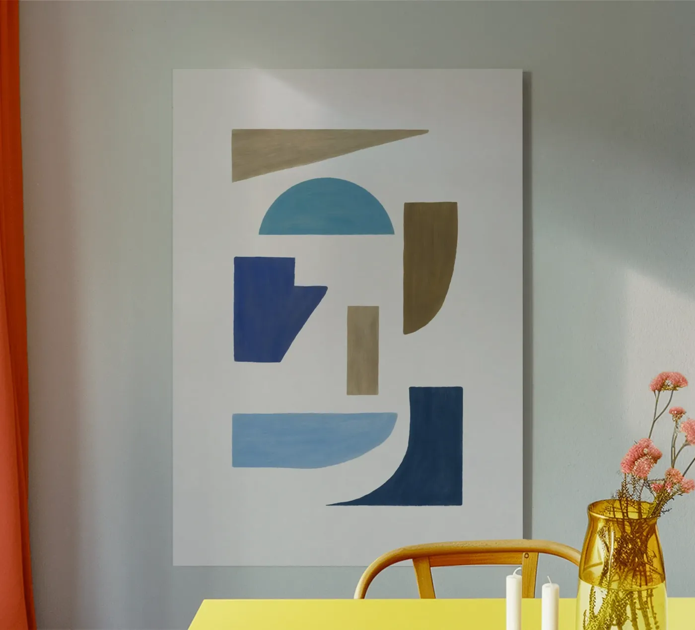 Geometrico blu e marrone II plexiglass da Orara Studio