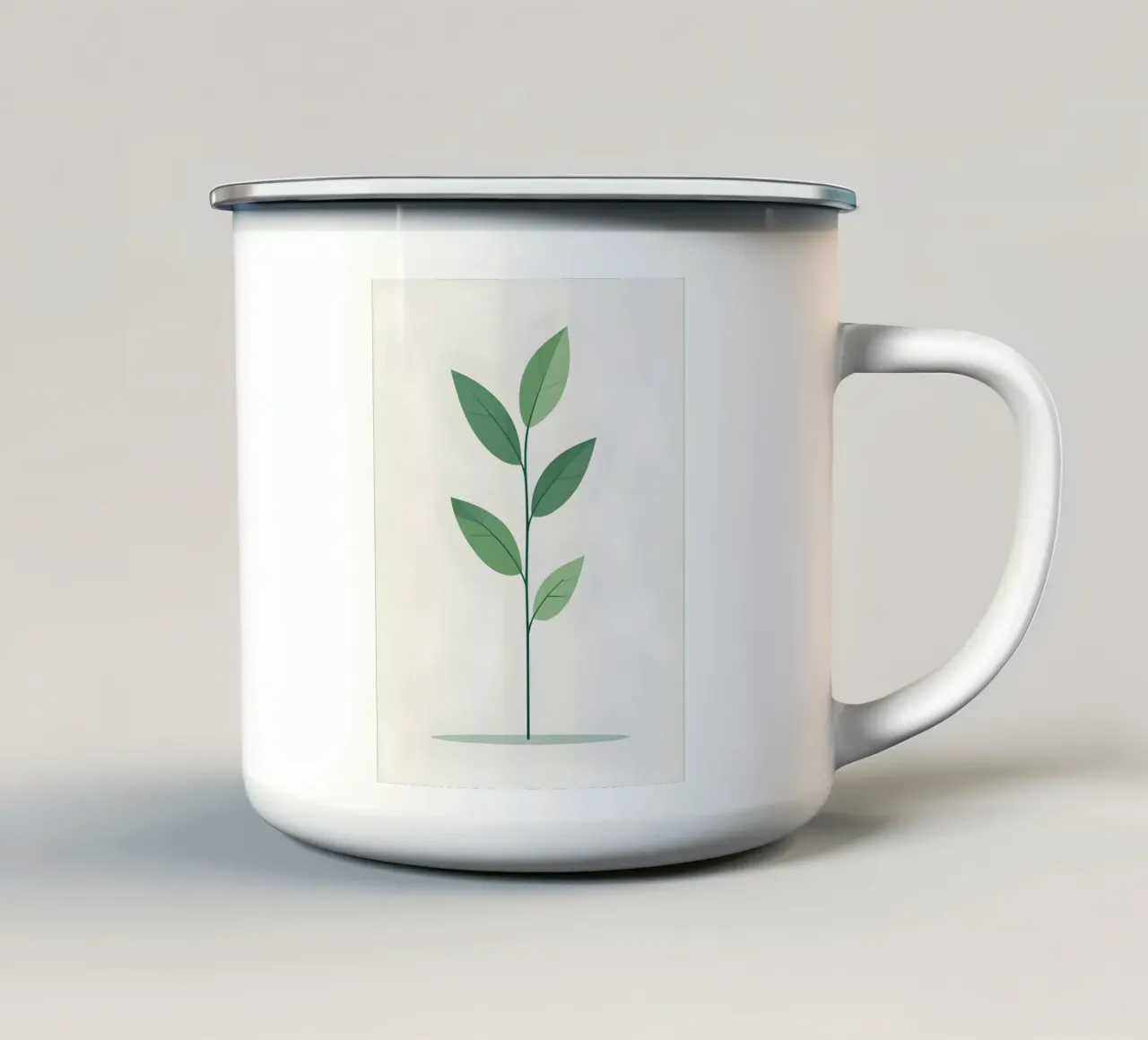 ramo vettoriale semplice tazza in smalto da botanical shop