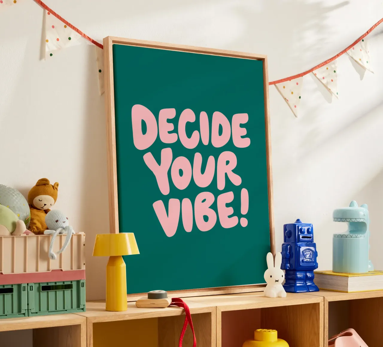 Decide Your Vibe Typography Design canvas with Floater frame by THE MOTIVATED TYPE