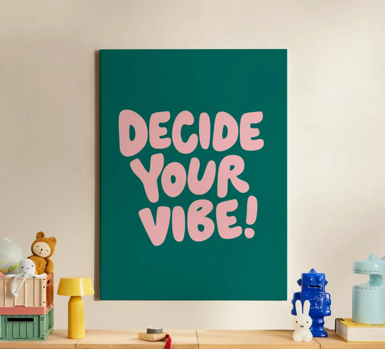 Decide Your Vibe Typography Design canvas with Floater frame by THE MOTIVATED TYPE