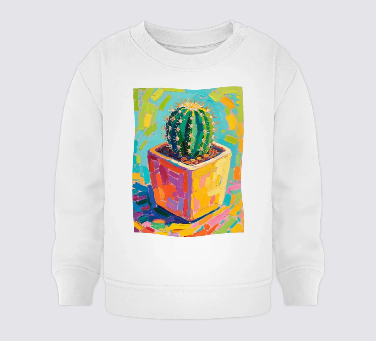 Piccolo cactus in un vaso a forma di cubo felpa neonato da Slash Shop